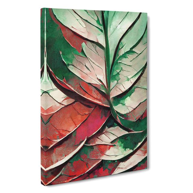 Abstract Leaf Art No.2 - Wrapped Canvas Print ClassicLiving Size: 50cm H x 35cm W x 3cm D on Productcaster.