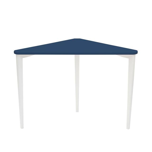 Descault Corner Desk Ebern Designs Top Colour: Navy Blue, Frame Colour: White on Productcaster.