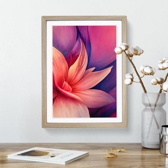 A Legendary Flower - Picture Frame Painting Marlow Home Co. Size: 64cm H x 46cm W x 2cm D, Frame Colour: Oak Framed on Productcaster.