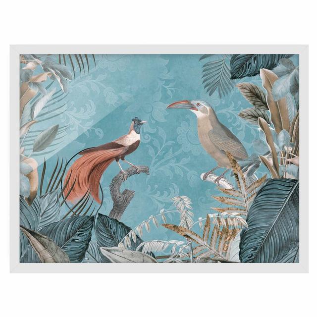 Vintage Collage - Birds of Paradise - Picture Frame Graphic Art Bay Isle Home Size: 30cm H x 40cm W x 2cm D, Frame Option: White on Productcaster.