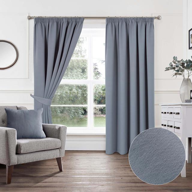 Khaidyn Pencil Pleat Room Darkening Curtain (Set of 2) 17 Stories Panel Size: 229 W x 183 D cm, Colour: Grey on Productcaster.