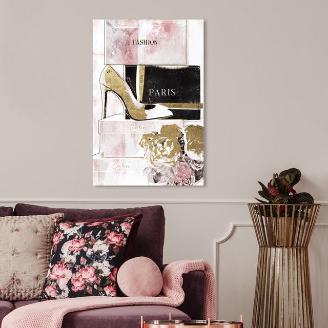 Glamorous Stacked Shoes by Oliver Gal - Wrapped Canvas Print Oliver Gal Size: 76.2 cm H x 50.8 cm W on Productcaster.