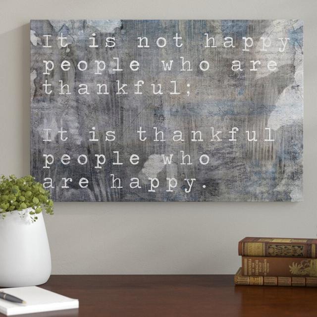 'Happy People' by Blakely Home Typography Wrapped on Canvas Oliver Gal Size: 76cm H x 114cm W on Productcaster.