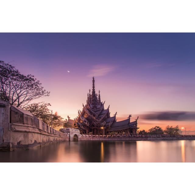 Berchem Wooden Temple by Mypum - Wrapped Canvas Photograph 17 Stories Size: 81cm H x 122cm W x 3.8cm D on Productcaster.