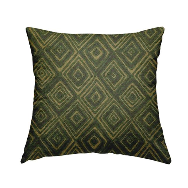 Quintana Cushion with Filling Gracie Oaks Size: 28cm H x 28cm W x 5cm D, Colour: Green/Gold on Productcaster.