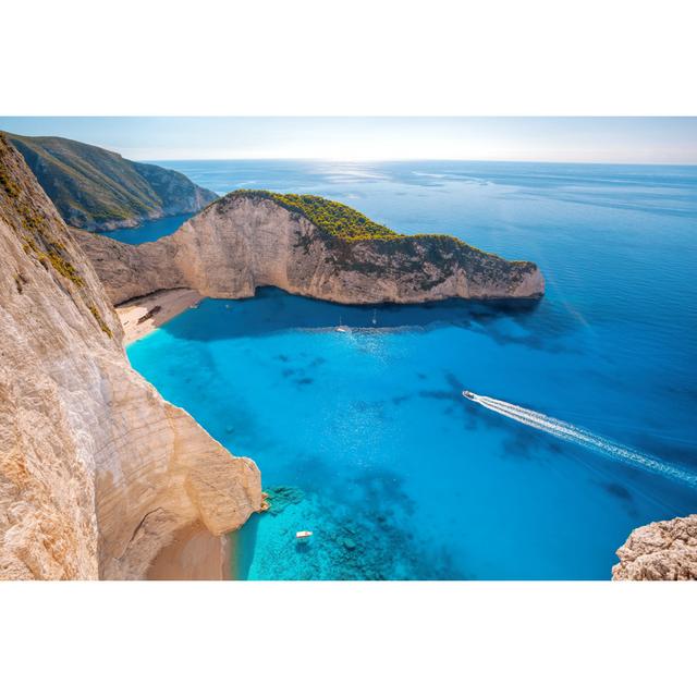 Navagio Beach by Extravagantni - Wrapped Canvas Photograph House of Hampton Size: 51cm H x 76cm W x 3.8cm D on Productcaster.