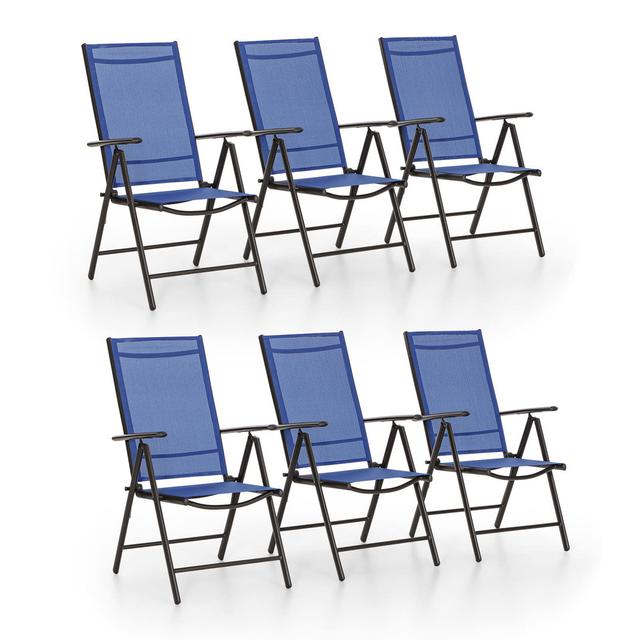 6 Pcs Outdoor Folding ArmChair Blue Elephant on Productcaster.