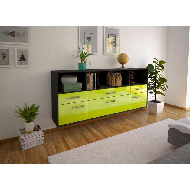 Sideboard Basanta Brayden Studio Farbe (Korpus/Front): Grün/Anthrazit on Productcaster.