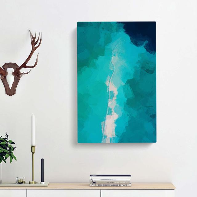 Beach To The Ocean In Abstract - Wrapped Canvas Print East Urban Home Size: 60cm H x 40cm W x 3cm D on Productcaster.