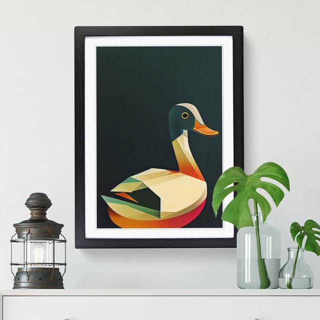 Hillburn Duck Abstract Art - Picture Frame Print ClassicLiving Frame Option: Black, Size: 34cm H x 25cm W x 2cm D on Productcaster.