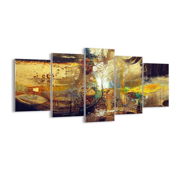 Cold, Warmer, Hot - 5 Piece Unframed Painting Print Set on Glass Ebern Designs Size: 85cm H x 160cm W x 1.8cm D on Productcaster.