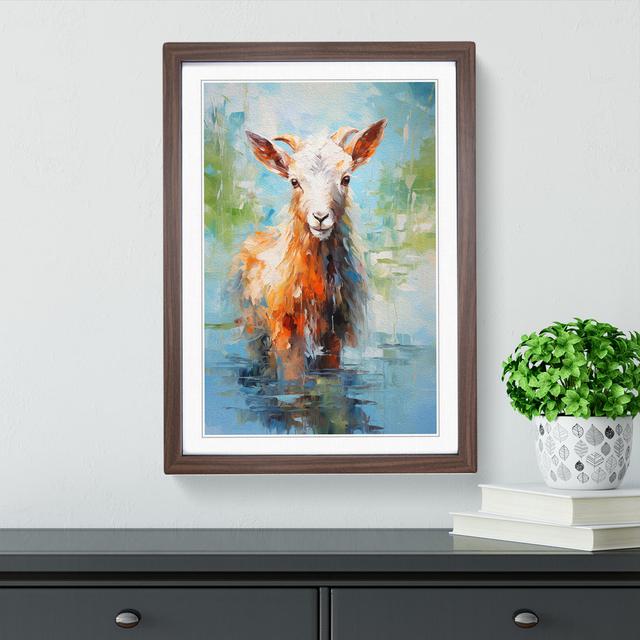 Goat Impressionism No.3 - 30977 Piece Single Picture Frame Print on Wood Brambly Cottage Size: 64cm H x 46cm W x 2cm D on Productcaster.