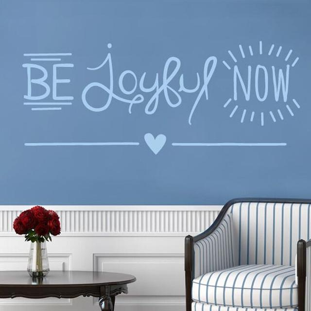 Be Joyful Now Wall Sticker East Urban Home Size: Medium, Colour: Dark Blue on Productcaster.