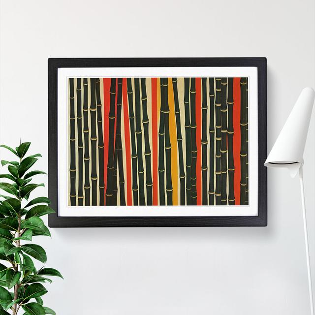 Quirky Abstract Bamboo Forest - Picture Frame Graphic Art Bay Isle Home Size: 34cm H x 46cm W, Frame Colour: Black on Productcaster.