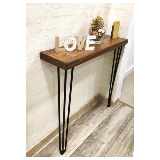 Tooley Console Table Alpen Home Size: 90.5 H x 120 W x 22.5 D cm, Table Top Colour: Walnut on Productcaster.