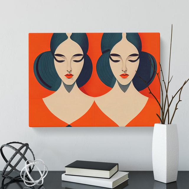 Two Women Abstract Vol.1 - Wrapped Canvas Graphic Art ClassicLiving Size: 40cm H x 60cm W x 3cm D on Productcaster.