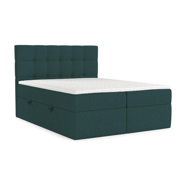 Boxspringbett Angelka ModernMoments Größe: 140 x 200 cm, Matratzenhärte: H2 - ca. 60 kg bis 80 kg, Polsterfarbe: Grün on Productcaster.