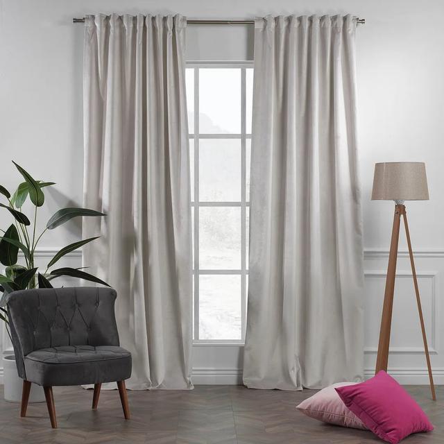 Extra Long & Extra Wide Matte Velvet Curtain Panel Lilijan Home & Curtain Panel Size: 140cm Width x 500cm Drop, Curtain Colour: Thistle on Productcaster.