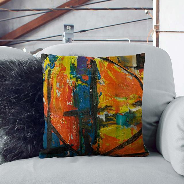 Abstract Art Painting Vol.119 by S.Johnson Cushion with Filling East Urban Home Size: 40 x 40 cm, Backing Colour: Black on Productcaster.