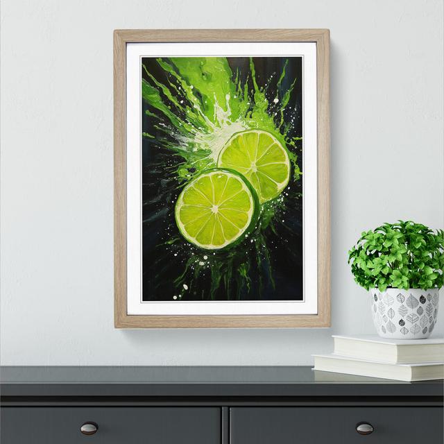 Lime Fruit Contemporary - Single Picture Frame Print on Wood Brambly Cottage Format: Oak Framed, Size: 34cm H x 25cm W x 2cm D on Productcaster.