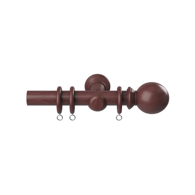 Phyllis Wood 1.1cm Single Curtain Pole Marlow Home Co. Size: 6.7cm H x 300cm W x 12.5cm D, Colour: Dark Oak on Productcaster.