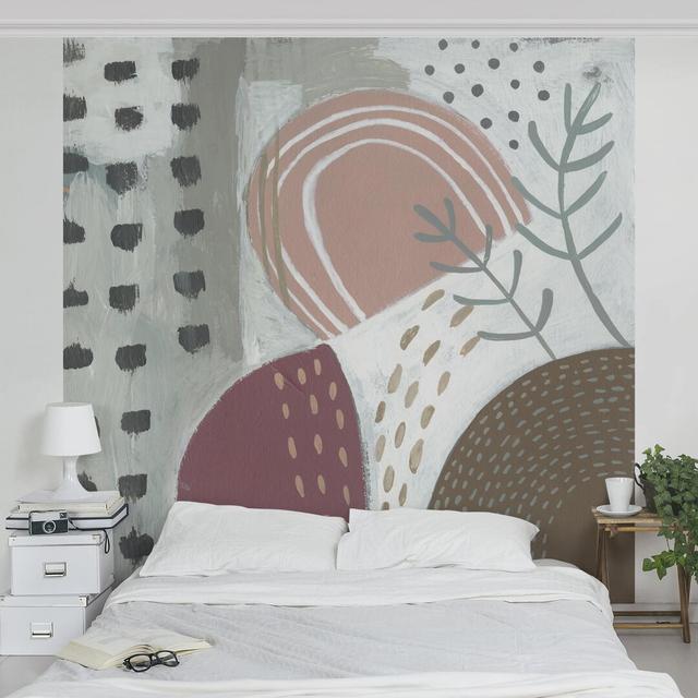 Carnival of Shapes in Berry I 3.36m x 3.36m Textured Matt Peel & Stick Wall Mural East Urban Home on Productcaster.