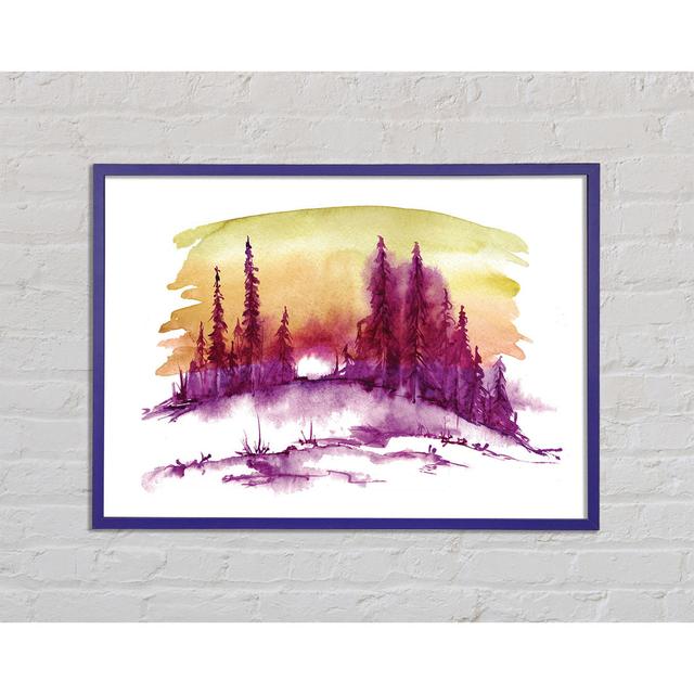 Purple Distant Trees Framed Print Union Rustic Size: 21cm H x 29.7cm W x 2cm D on Productcaster.