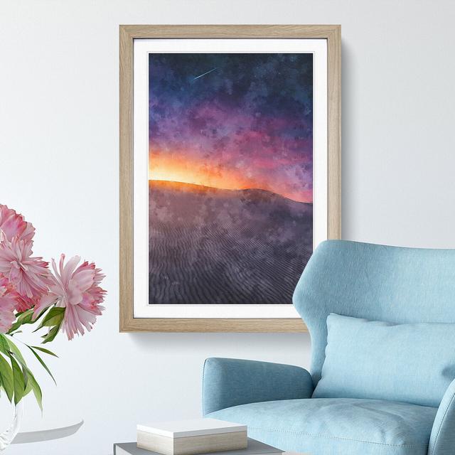 Shooting Star Over Spain Painting - Picture Frame Graphic Art East Urban Home Frame Option: Oak Framed, Size: 45cm H x 33cm W x 2cm D on Productcaster.