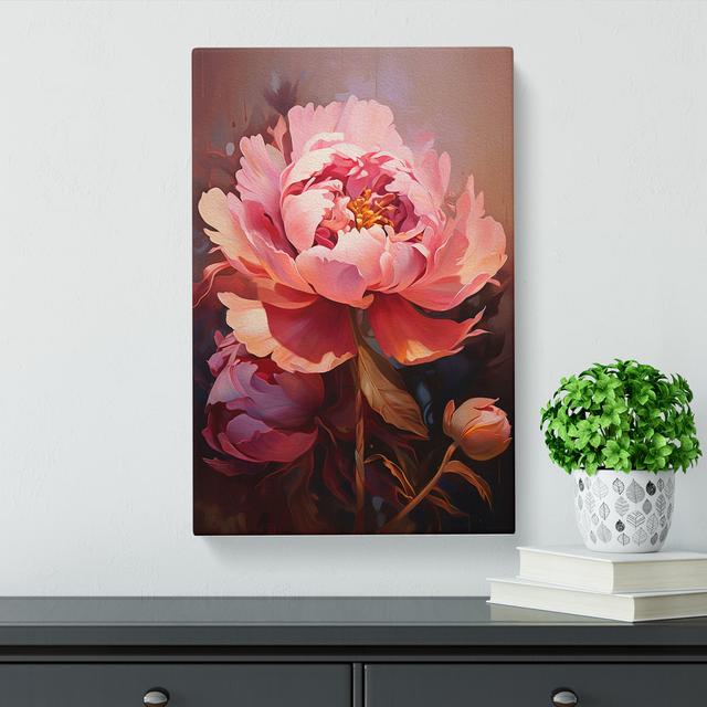 Peony Flower Contemporary - No Frame Print Marlow Home Co. Size: 50cm H x 35cm W x 3cm D on Productcaster.