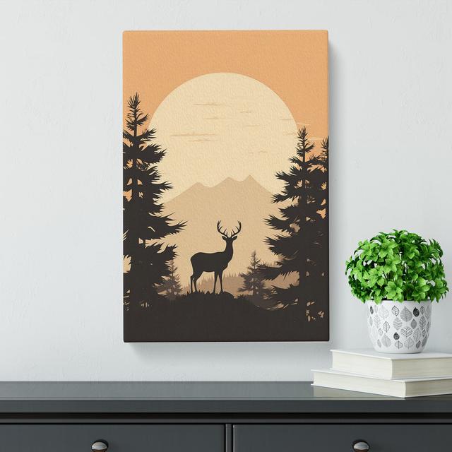 Deer Minimalism - Print Alpen Home Size: 50cm H x 35cm W x 3cm D on Productcaster.