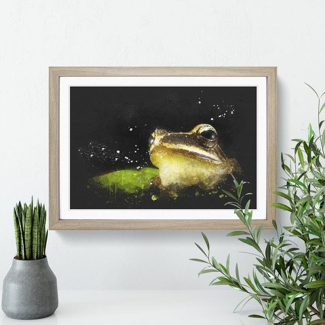 Frog Vol.2 - Picture Frame Graphic Art East Urban Home Frame Option: Oak, Size: 48cm H x 65cm W x 2cm D on Productcaster.