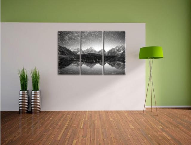 3-tlg. Leinwandbild-Set „Sternenhimmel über dem Gebirge“, Kunstdruck East Urban Home on Productcaster.