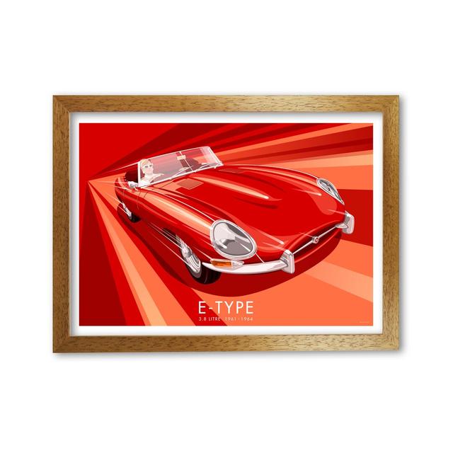 E Type by Stephen Millership - Print East Urban Home Size: 42 cm H x 59.4 cm W x 5 cm D, Frame Options: Oak on Productcaster.