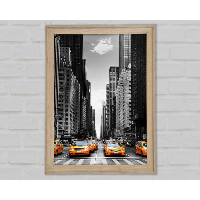 Yellow Cabs In New York 3 - Single Picture Frame Art Prints Bright Star Size: 29.7cm H x 21cm W x 1.5cm D on Productcaster.