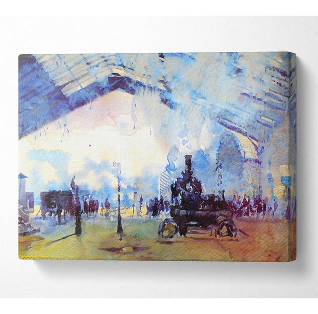 Monet Saint Lazare Station In Paris - Wrapped Canvas Art Prints ClassicLiving Size: 101.6cm H x 142.2cm W on Productcaster.