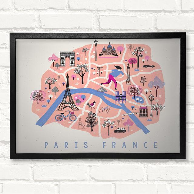 The Little Map Of France - Closed Corner Frame Art Prints on Wood ClassicLiving Size: 21cm H x 29.7cm W on Productcaster.