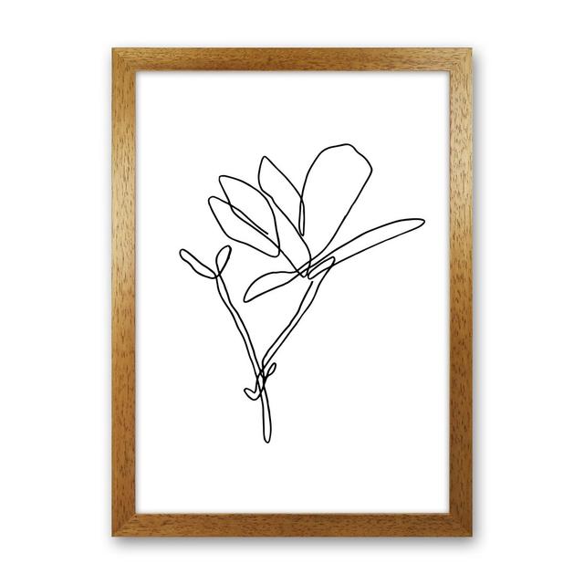 Japanese Magnolia - Graphic Art Print on Paper 17 Stories Size: 88cm H x 64cm W x 3cm D, Frame Option: Oak Frame on Productcaster.