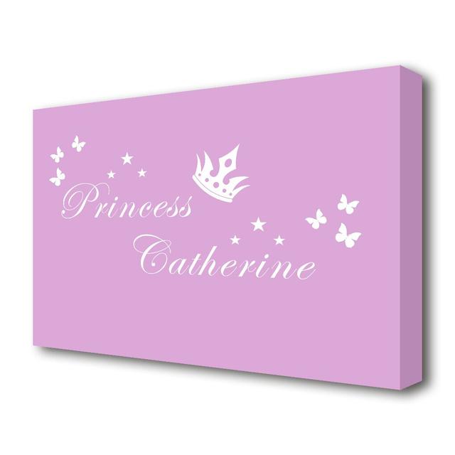 Your Own Name Princess 2 - Wrapped Canvas Typography Print East Urban Home Size: 66cm H x 101.6cm W x 4.4cm D on Productcaster.