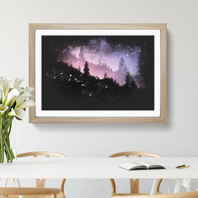 Purple Forest Paint Splash - Single Picture Frame Print on Wood East Urban Home Frame Option: Oak Framed, Size: 48cm H x 65cm W x 2cm D on Productcaster.