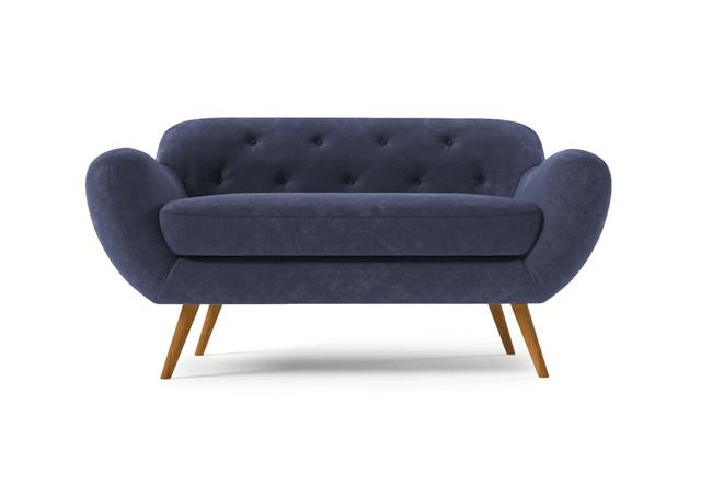 2-Sitzer Sofa Jefferson Hykkon Polsterung: marineblau on Productcaster.