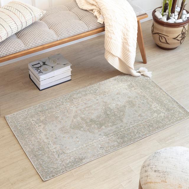 Bellinger Kinyon Beige Rug Blue Elephant Rug Size: Rectangle 69 x 114cm on Productcaster.