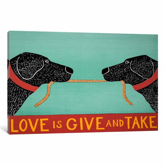 Love Is by Stephen Huneck - Wrapped Canvas Print East Urban Home Size: 66.04cm H x 101.6cm W x 1.91cm D on Productcaster.