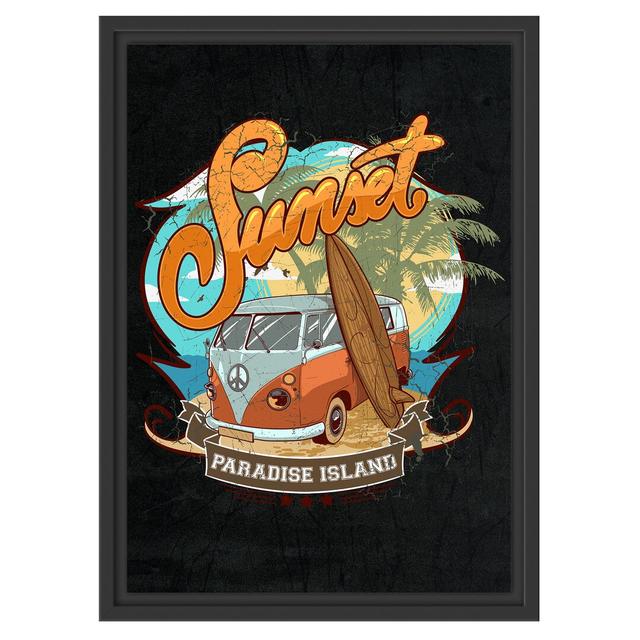 Gerahmtes Wandbild Sunset-Paradise-Island black East Urban Home Größe: 55 cm H x 40 cm B on Productcaster.