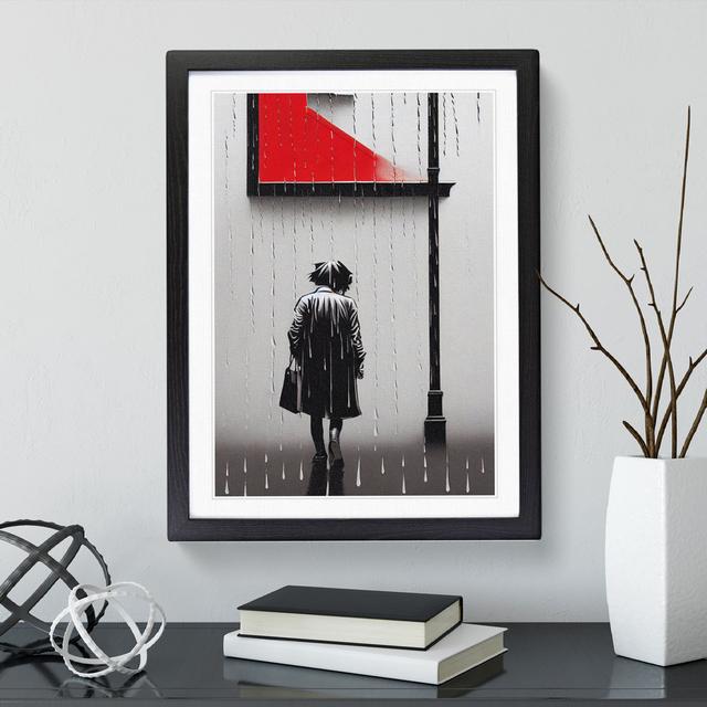 XV1022-5314X Woman In The Rain No.1 - Single Picture Frame Print Marlow Home Co. Frame Colour: Black, Size: 34cm H x 25cm W x 2cm D on Productcaster.