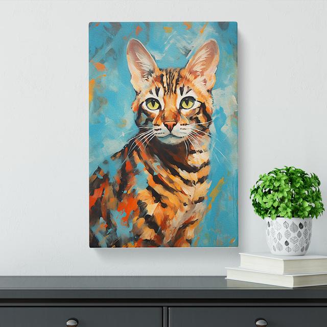 Bengal Cat Gestural No.2 - Art Prints Marlow Home Co. Size: 50cm H x 35cm W x 3cm D on Productcaster.