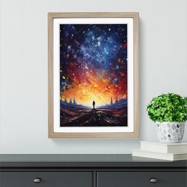 Galaxy Impressionism No.3 Marlow Home Co. Format: Oak Framed, Size: 46cm H x 34cm W on Productcaster.