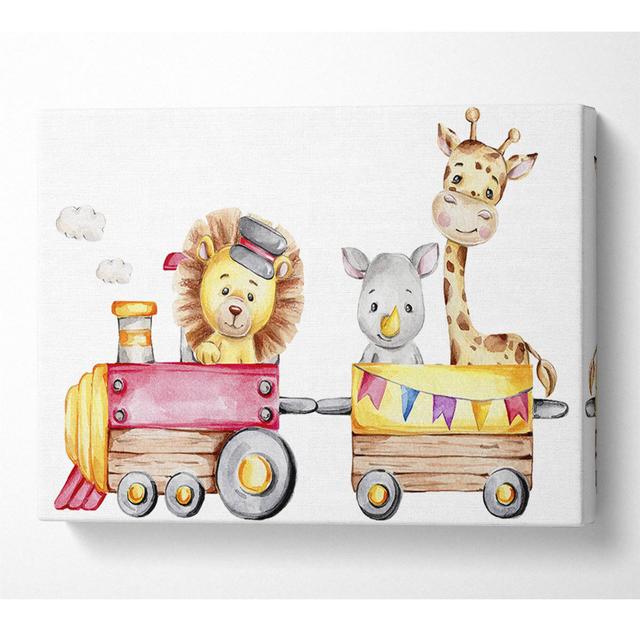 The Animal Train - Wrapped Canvas Graphic Art Isabelle & Max Size: 101.6cm H x 142.2cm W on Productcaster.