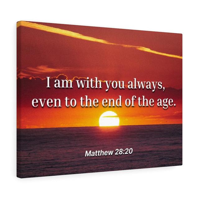 Unto The End Matthew 28:20 - Wrapped Canvas Print Blue Elephant Size: 46cm H x 61cm W on Productcaster.