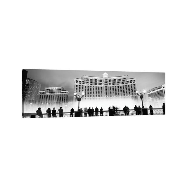 Hotel Lit Up At Night, Bellagio Resort And Casino, The Strip, Las Vegas, Nevada, USA by Panoramic Images - Wrapped Canvas Panoramic Print Latitude Run on Productcaster.