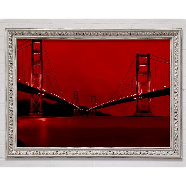 Golden Gate Bridge Twins Red - Single Picture Frame Art Prints Bright Star Size: 42cm H x 59.7cm W x 3cm D on Productcaster.